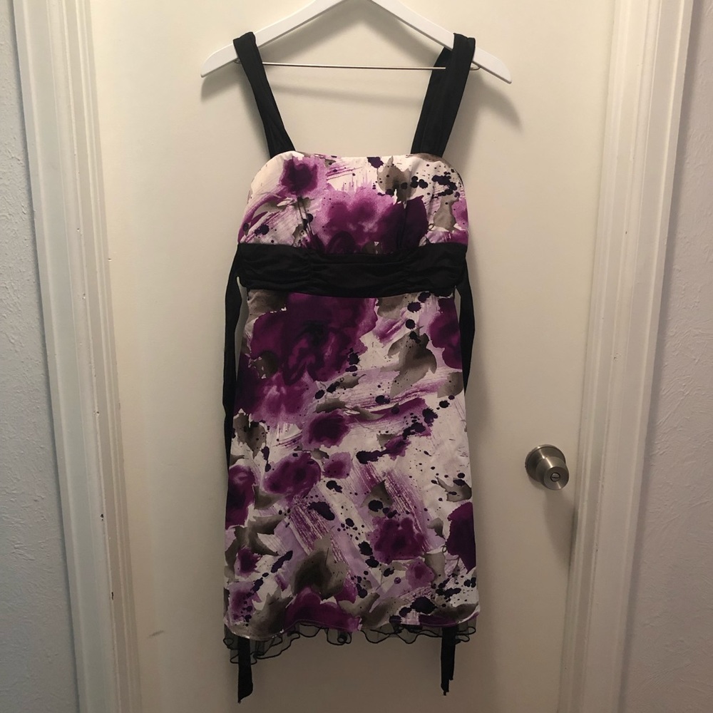 IZ Purple Flower Watercolor Dress